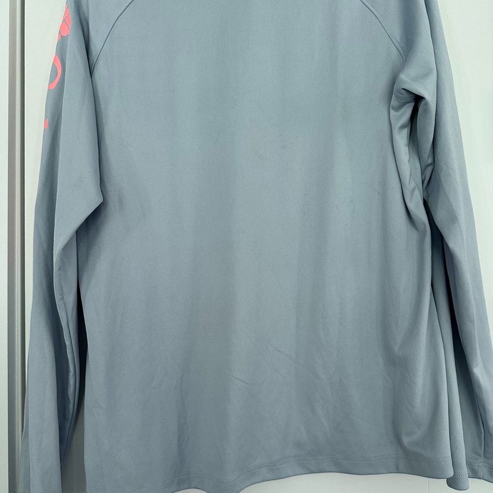 Columbia PFG Light Gray Long Sleeve Shirt with Peach Coral Logo OmniShade - Picture 3 of 8